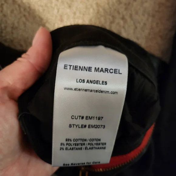 Etienne Marcel Black Skinny Jeans with Red Zipper
